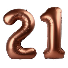 Kelfuoya dark brown 40 inch number 21 balloon creates a bold birthday centerpiece