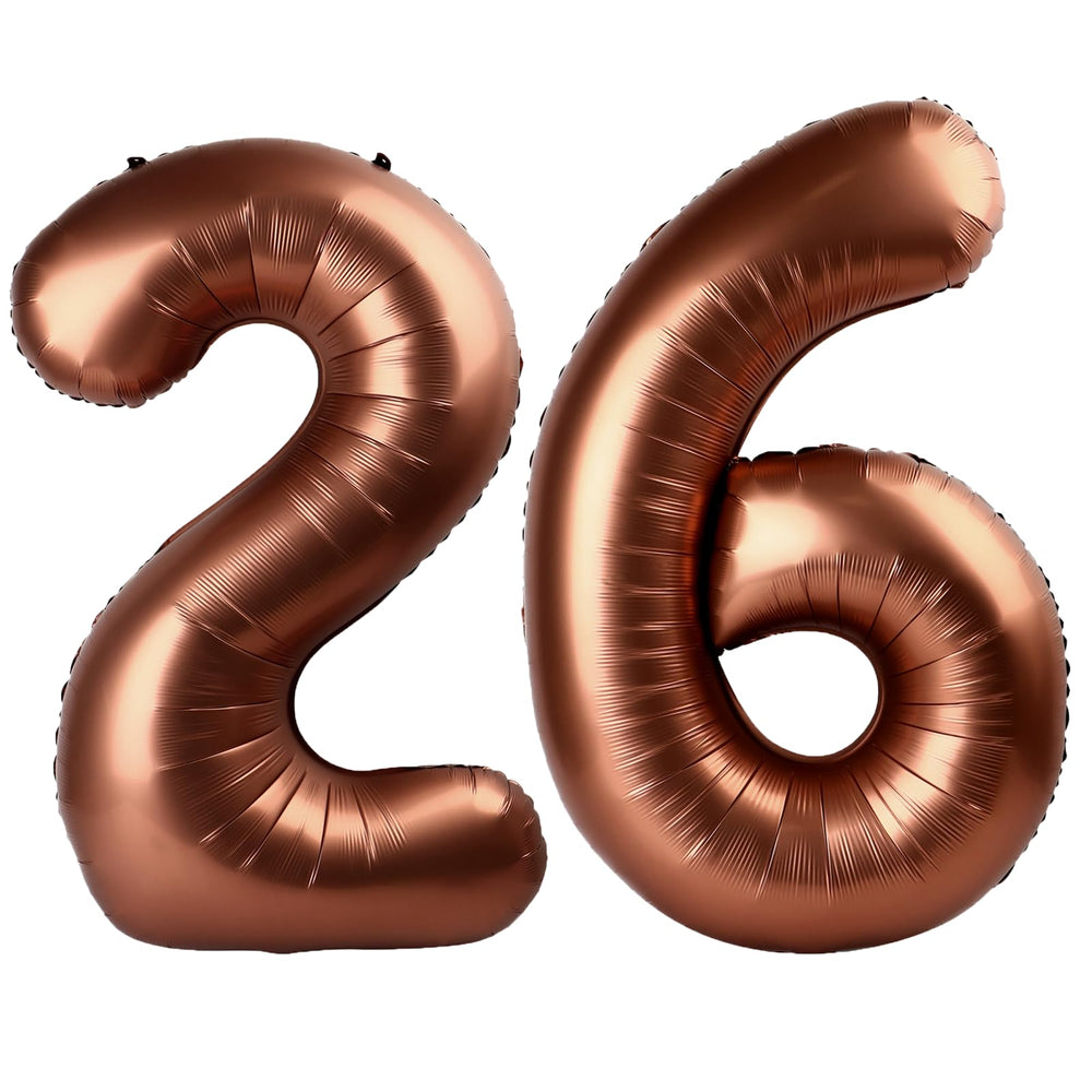 Kelfuoya dark brown number 26 40-inch balloon for birthday backdrops.