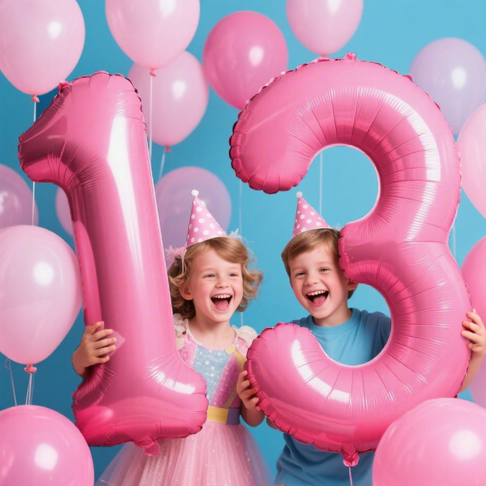 Kelfuoya digital 13 balloon in pink adds bold statement to any event.