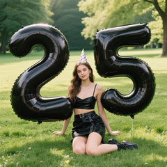 Kelfuoya durable 40inch black number 5 foil balloon for long-lasting display