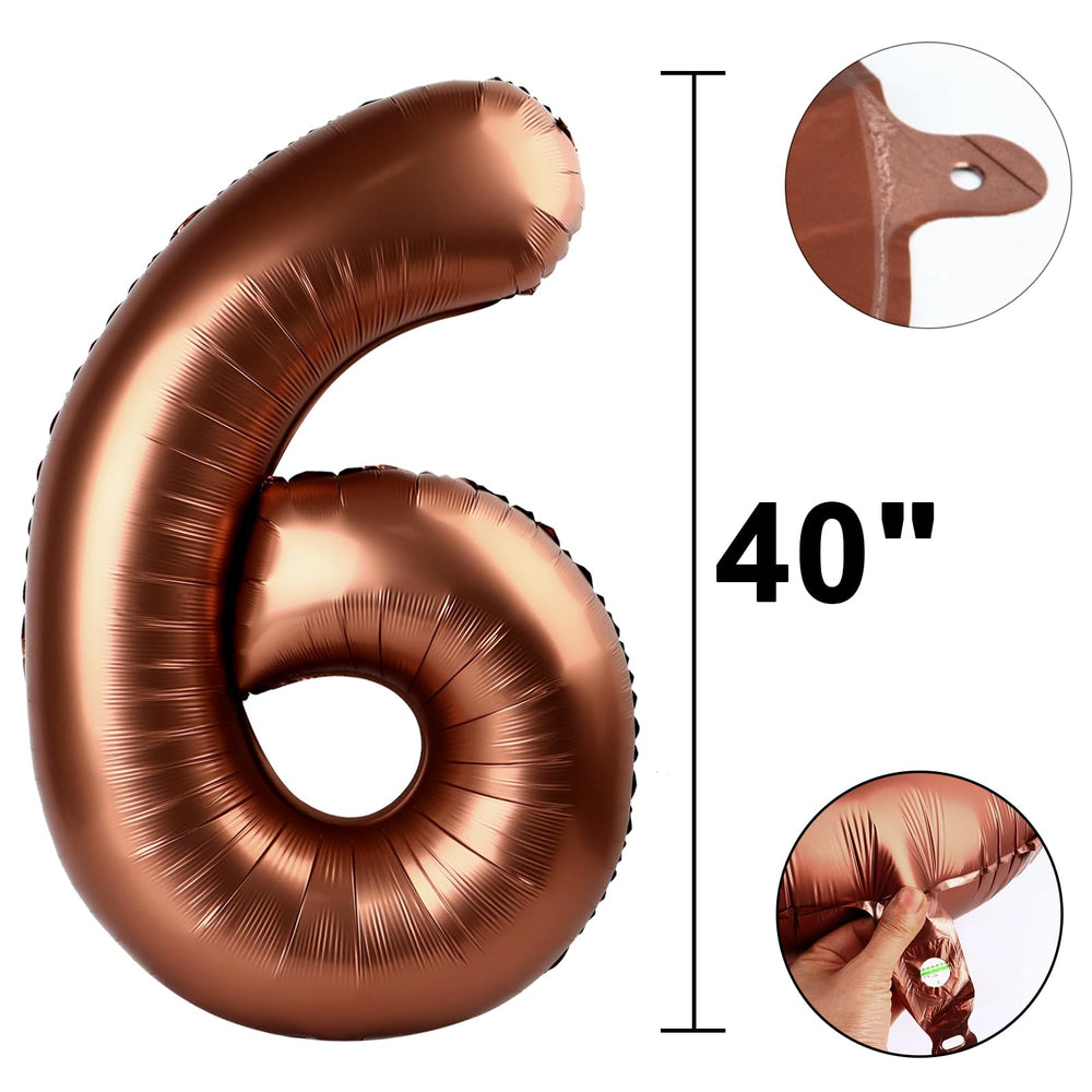 Kelfuoya foil 40-inch number 6 balloon for events
