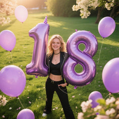 Kelfuoya purple foil balloon offers a glossy finish for photo worthy decor