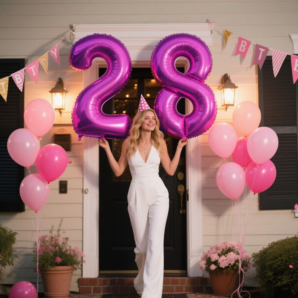 Kelfuoya giant foil balloon creates a magical backdrop for anniversary photos