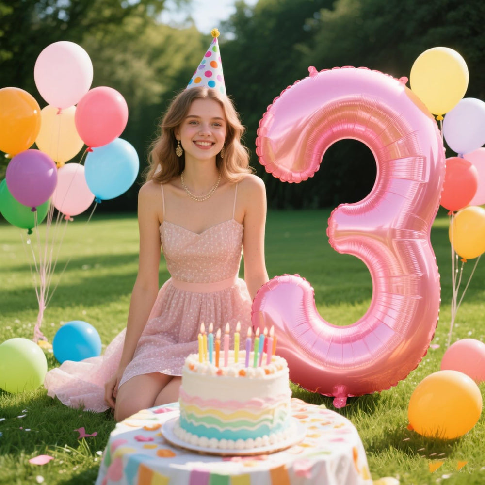 Kelfuoya giant foil number 3 balloon ideal for memorable party photos.