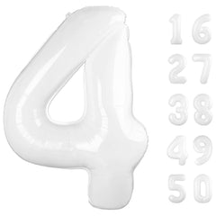 Kelfuoya giant 40 inch white number 4 balloon for birthday party decor and photo moments.