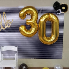 Kelfuoya giant-number balloon 30th for milestone celebrations indoors or outdoors.