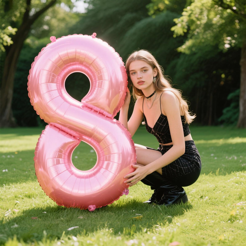 Kelfuoya giant pearlescent pink foil balloon enhances party photo moments
