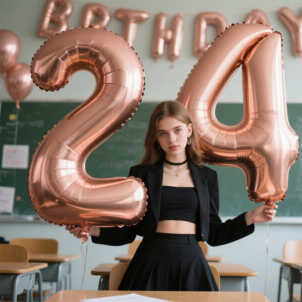 Kelfuoya gold number balloon collection with 0-9 options for themes