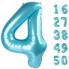 Kelfuoya light blue 4 balloon 40inch ideal for bold birthday backdrops