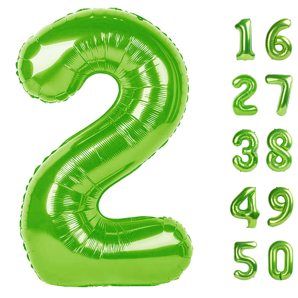 Kelfuoya light green 40in number 2 balloon as a bold birthday centerpiece.