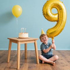 Kelfuoya mylar gold balloon for lasting color and shine.