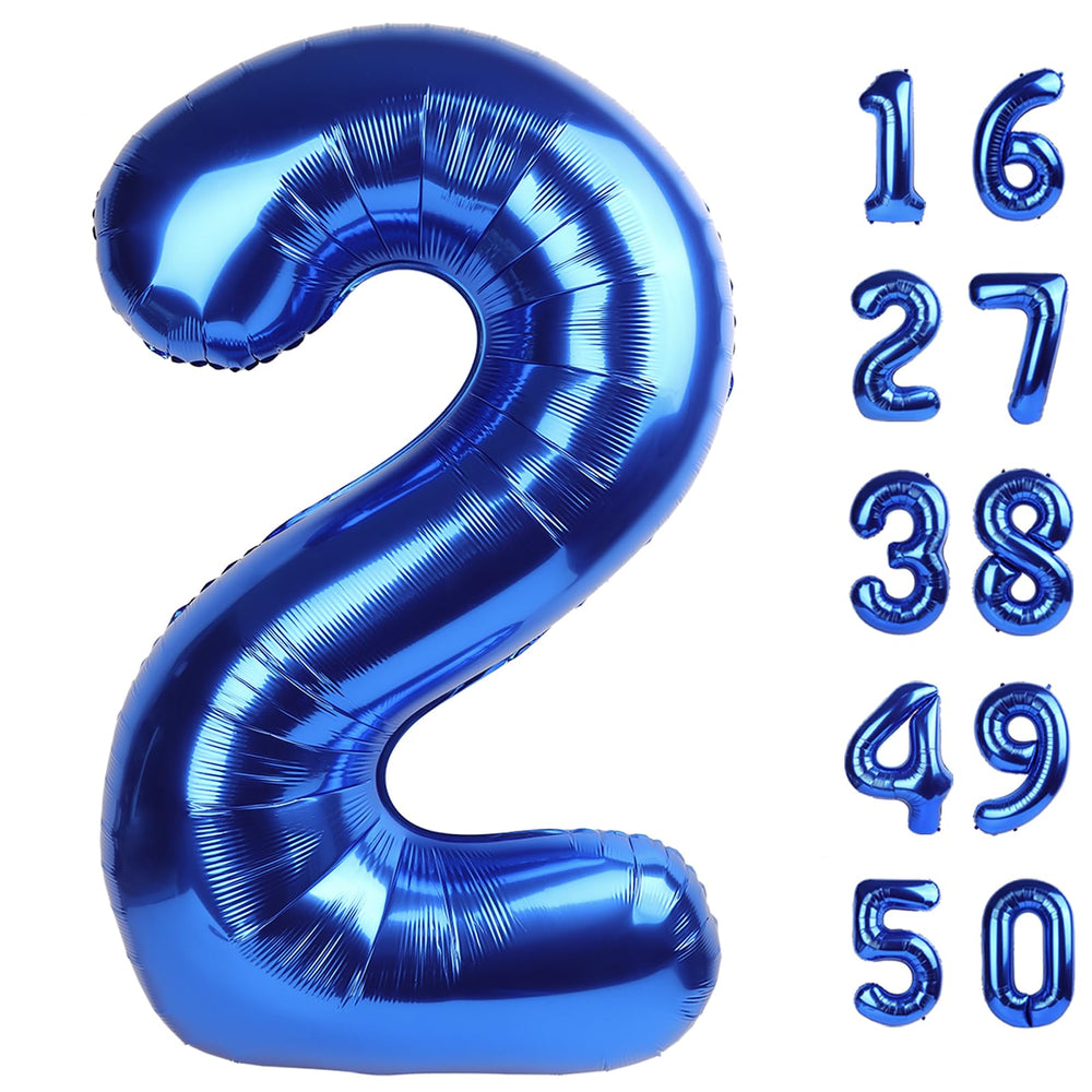 Kelfuoya navy blue 40-inch number 2 balloon for a photo backdrop