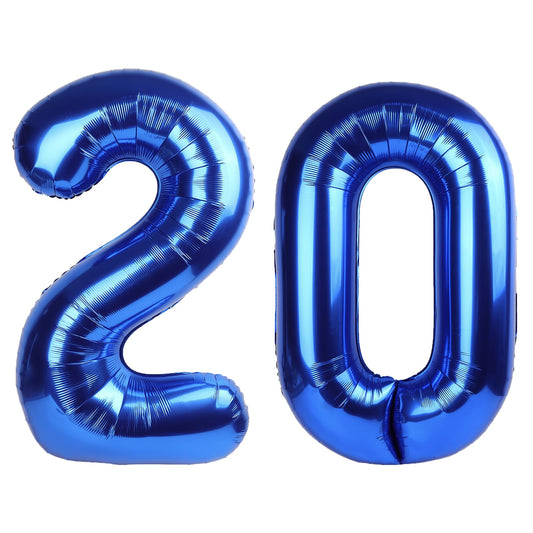 Kelfuoya navy blue number 20 balloon on wall display for milestone decor