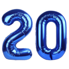 Kelfuoya navy blue number 20 balloon on wall display for milestone decor