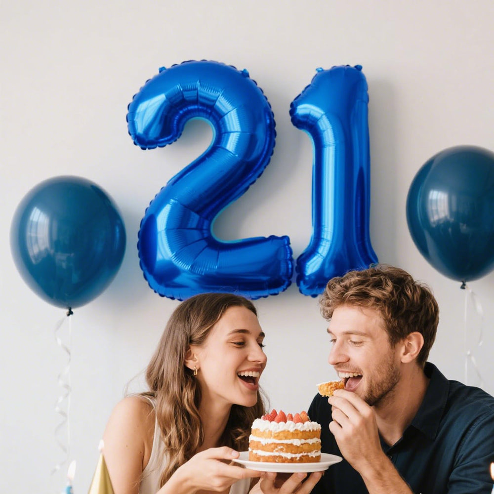 Kelfuoya navy-blue number 21 balloon used in wedding arcs and backdrops