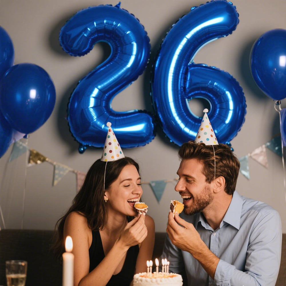 Kelfuoya navy blue 26 balloon backdrop for wall decor