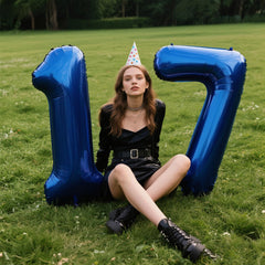Kelfuoya navy blue balloon number 1 for birthdays boosts themed celebrations