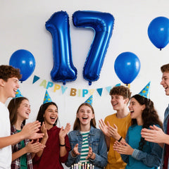 Kelfuoya number 17 centerpiece design enhances birthday or anniversary photos.