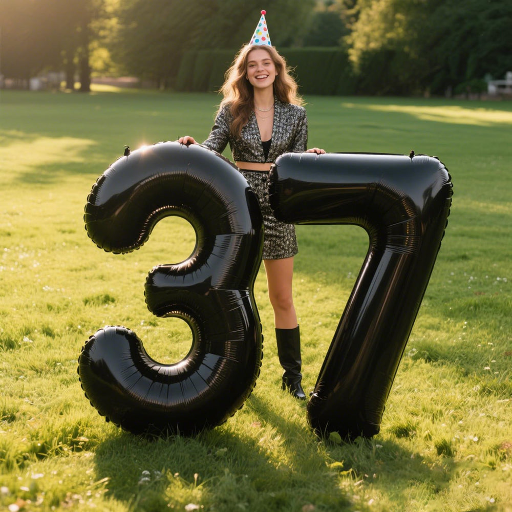 Kelfuoya number 3 balloon wall decor adds dramatic focal point for photos.