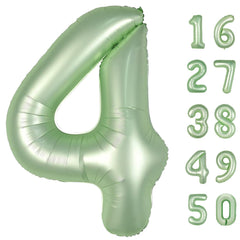 Kelfuoya olive green 40-inch four-number balloon setup for a dramatic backdrop
