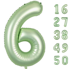 Kelfuoya olive-green 40-inch number balloon for bold party decor