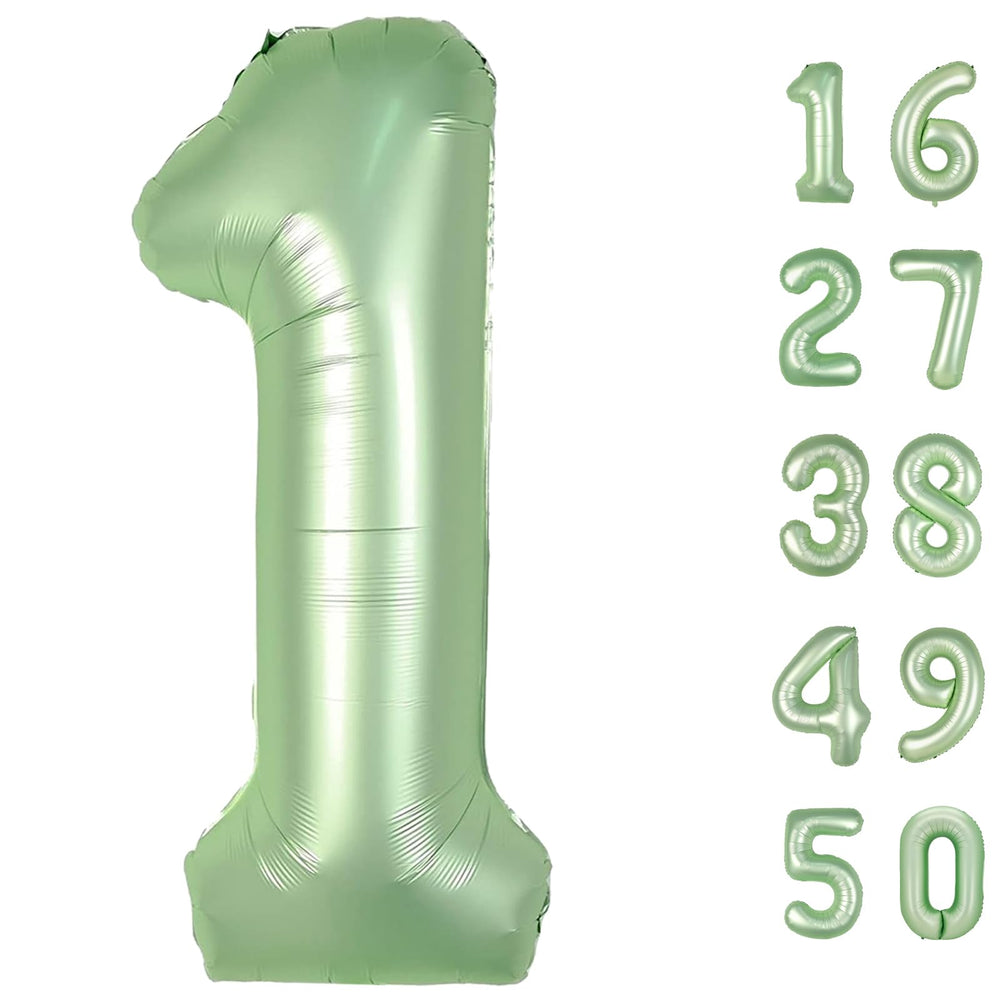 Kelfuoya olive-green number 1 balloon 40-inch as bold birthday centerpiece.