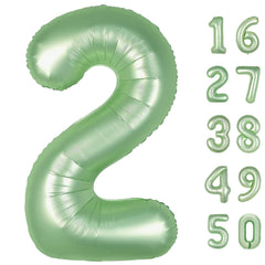 Kelfuoya 40-inch olive green Number 2 balloon for a bold party backdrop.