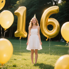 Kelfuoya number balloon creates a magical photo backdrop for celebrations