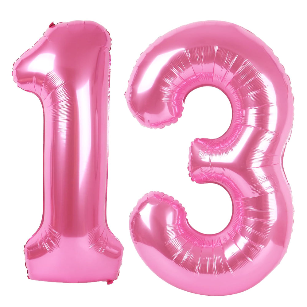 Kelfuoya pink number 13 balloon for vibrant party decor and memorable photos.