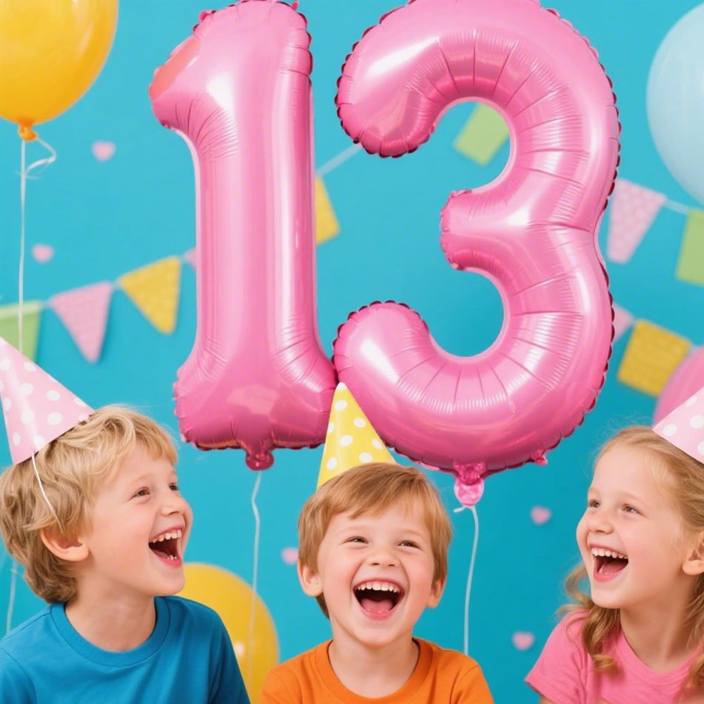 Kelfuoya pink number 13 decor backdrop for birthday parties and anniversaries.