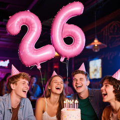Kelfuoya pink number 2 anniversary decor balloon, enhances celebrations.