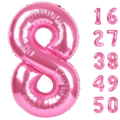 Kelfuoya pink number 8 balloon 40 inch creates a bold birthday photo backdrop.