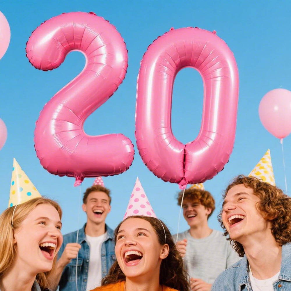Kelfuoya pink 0 foil balloon enhances party decor.