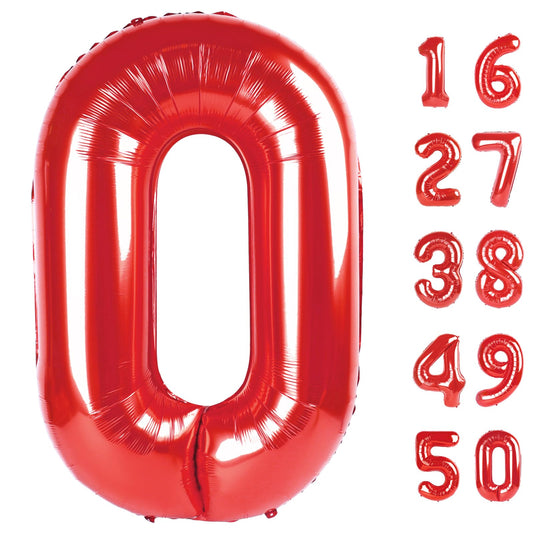 Kelfuoya Red 0 40-inch balloon on wall creates bold photo backdrop