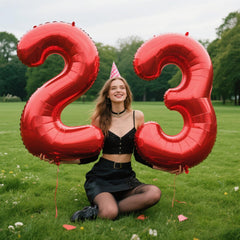 Kelfuoya red foil birthday balloon 40 inch enhances milestone celebrations