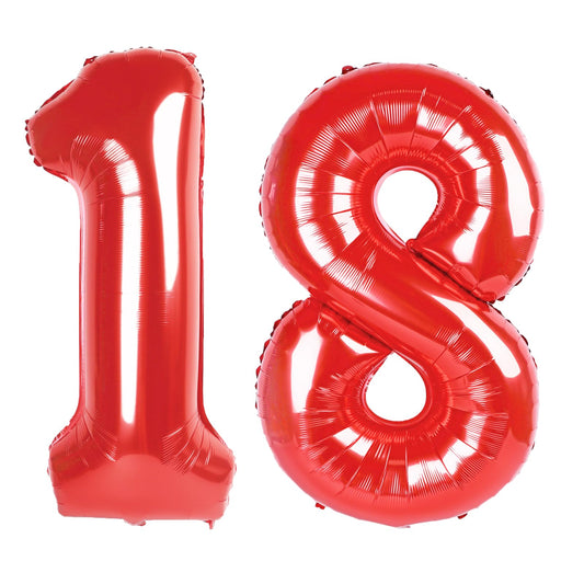 Kelfuoya red 18 balloon, 40-inch, bold birthday decor