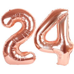 Kelfuoya rose gold 24 balloon 40-inch creates elegant birthday or anniversary decor