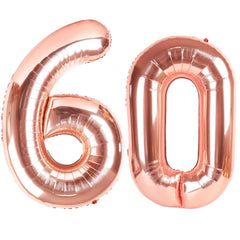 Kelfuoya rose gold 60 balloon close-up shows premium Mylar shine for elegant decor
