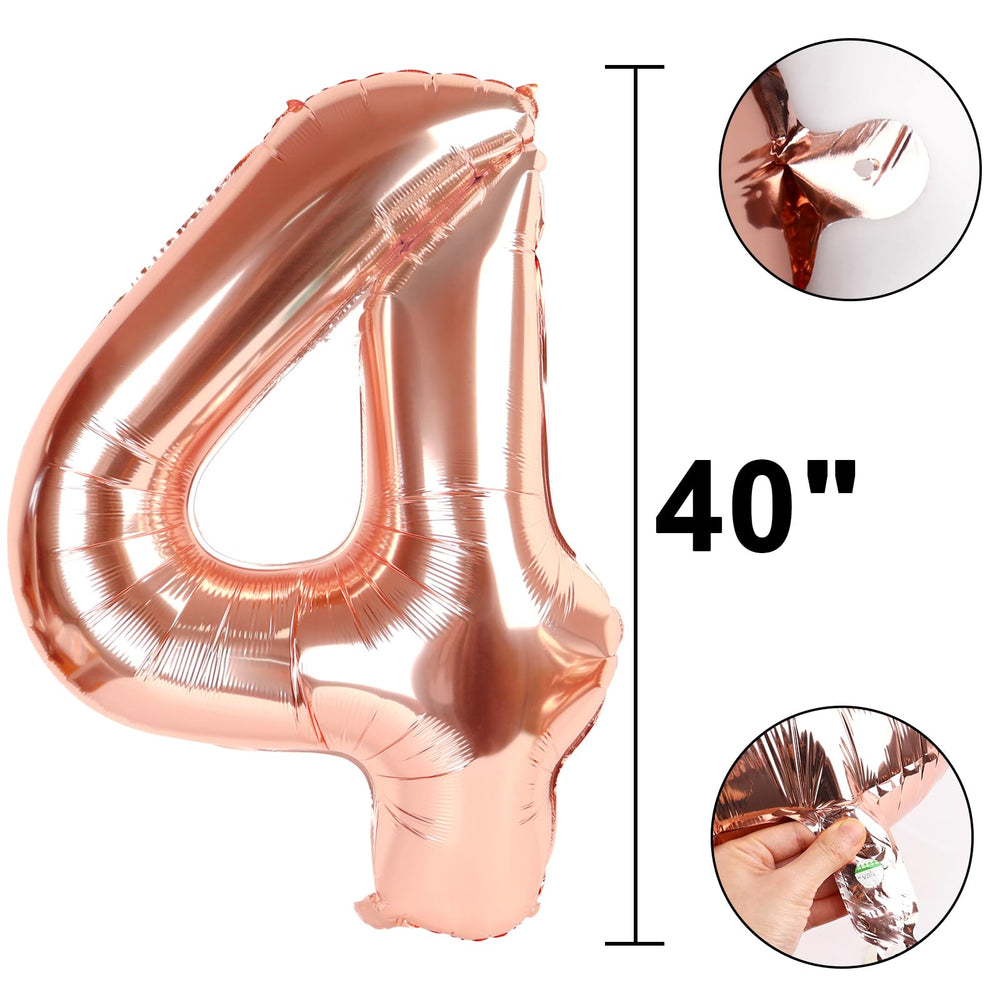 Kelfuoya rose gold balloon packaged for easy setup and storage.