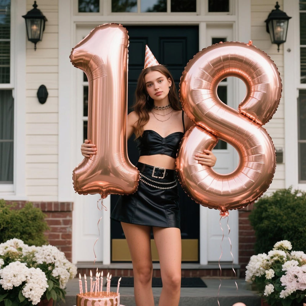 Kelfuoya rose gold number 1 balloon ready for quick setup with included straw