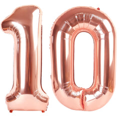 Kelfuoya rose gold number 10 balloon wall display for stylish celebration