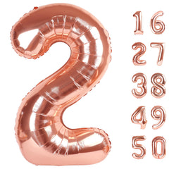Kelfuoya rose gold number 2 balloon 40-inch makes a bold birthday backdrop