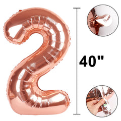 Kelfuoya rose gold number 2 balloon wall hang enhances room decor for photos