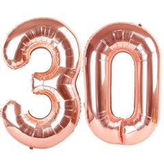 Kelfuoya rose gold 30 balloon 40-inch front view for a stunning party backdrop