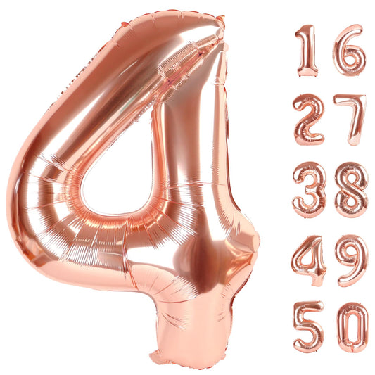Kelfuoya rose gold number 4 balloon for 40 inch party decor and photos