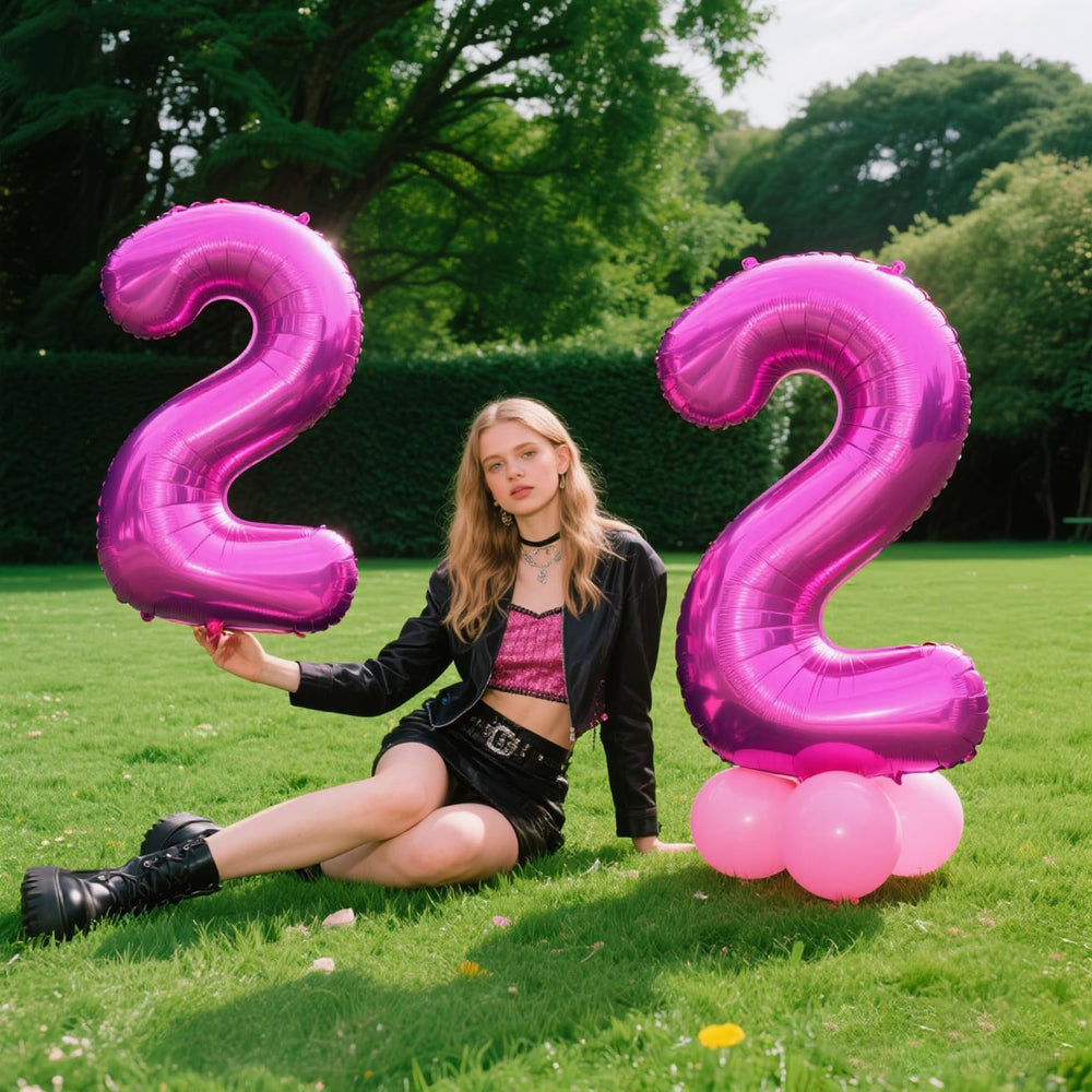 Kelfuoya rose purple 22 balloon creates a stunning birthday backdrop.