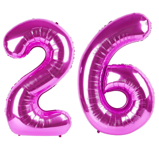 Kelfuoya rose purple 26 balloon creates a bold giant backdrop for celebrations.