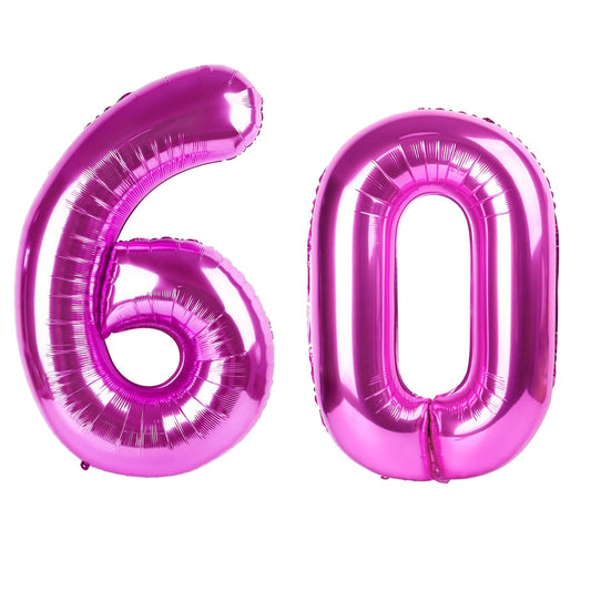 Kelfuoya rose purple 60 balloon giant number used as elegant birthday backdrop