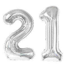 Kelfuoya silver 21 balloon 40 inch on white, ideal party centerpiece