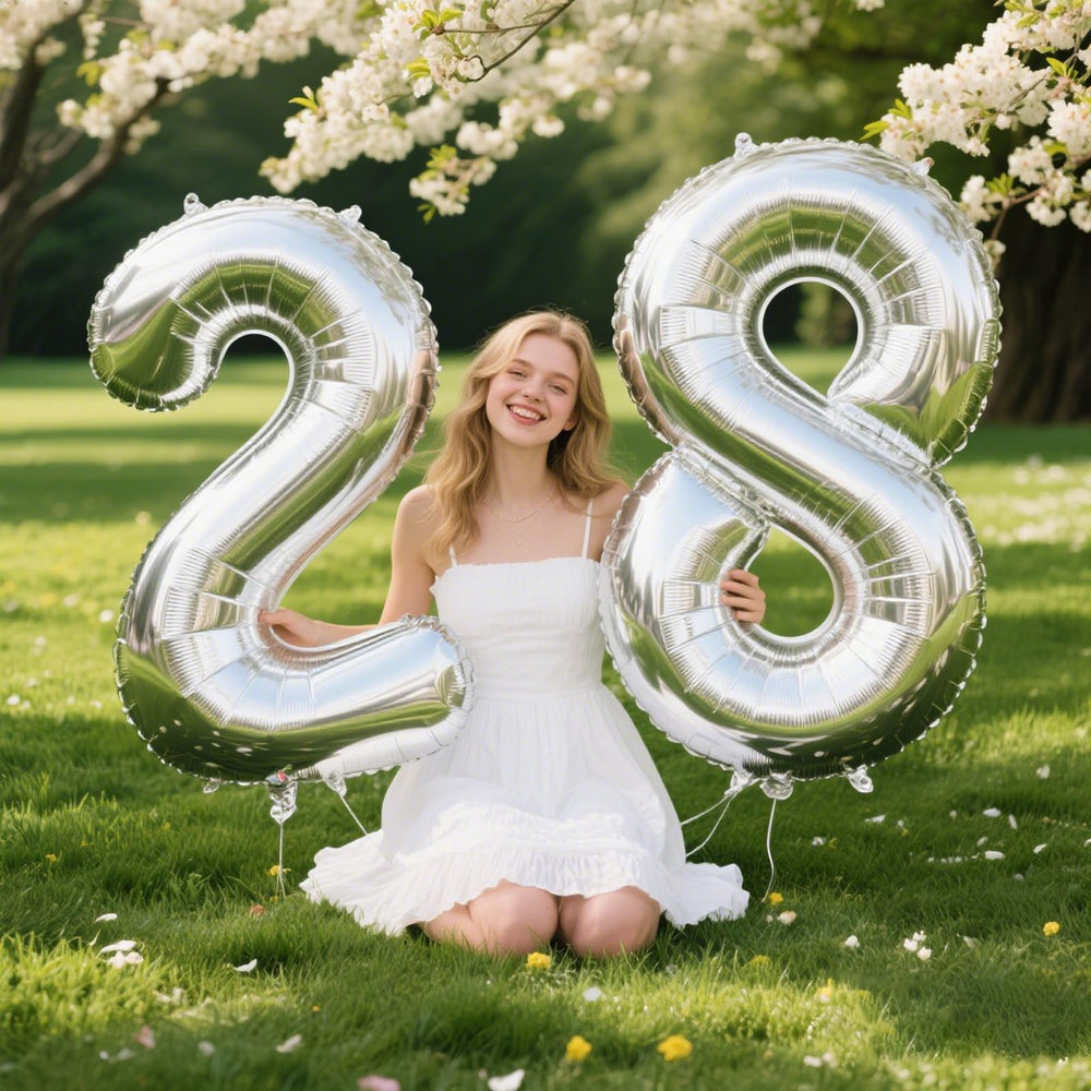 Kelfuoya silver number 28 balloon inflation straw aids fast setup